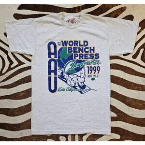Vintage 1999 AAU World Bench Press Championships California T Shirt Sz S